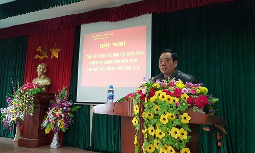 Đ/c Nguyễn Văn Vinh-Trưởng phòng Dân tộc Quốc Oai  triển khai nhiệm vụ trọng tâm năm 2016